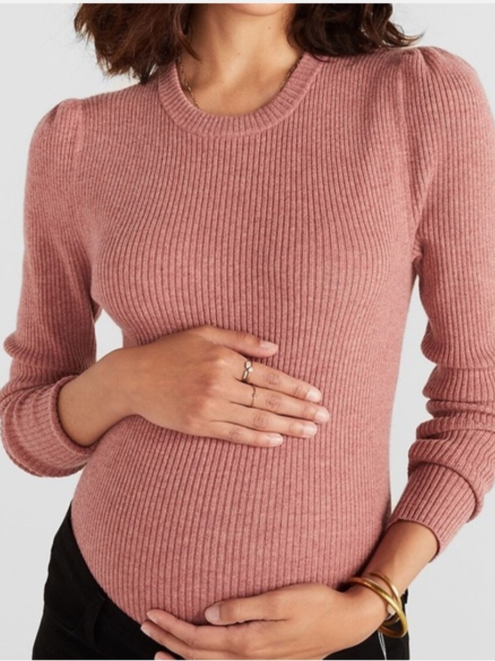 HATCH Maternity Ribbed Sweater Marino Wool Size 1 / Small